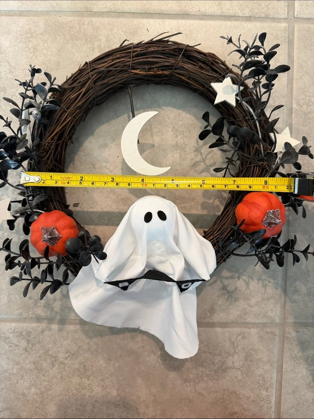Target Halloween Ghost Wreath with Moon, Pumpkins and Stars